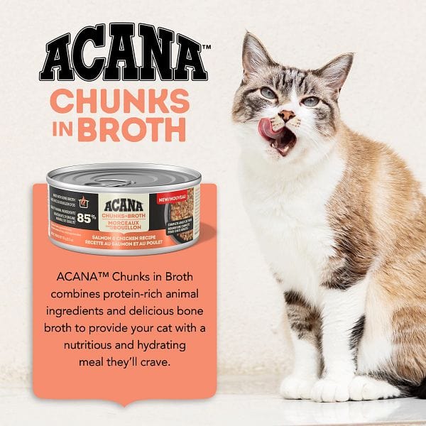 ACANA Chunks in Broth Salmon & Chicken Recipe Canned Cat Food, 5.5oz - Image 4
