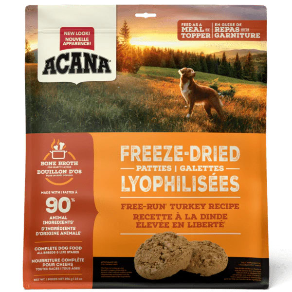 ACANA Free-Run Turkey Recipe Freeze Dried Dog Food, Patties