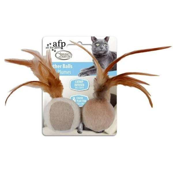 AFP Classic Comfort Feather Ball Cat Toy - Image 2