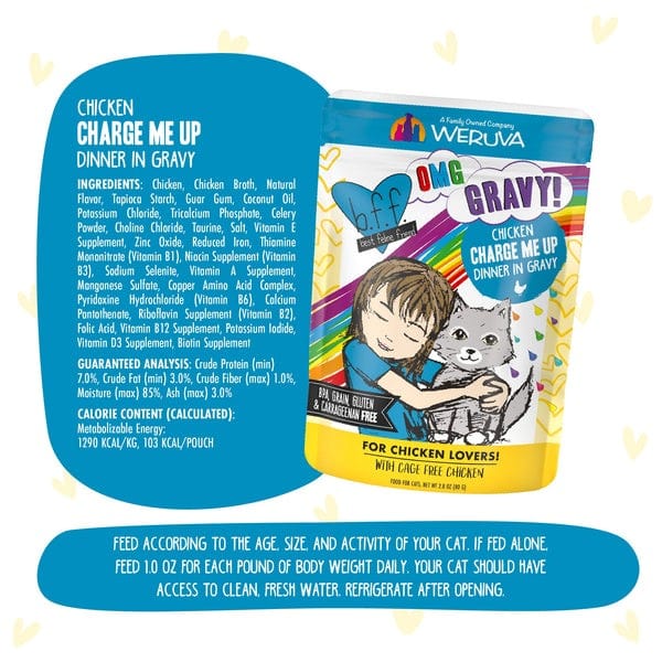 B.F.F. Charge Me Up Chicken Dinner in Gravy Pouch Cat Food; 12 Pack (SPECIAL ORDER ITEM) - Image 4