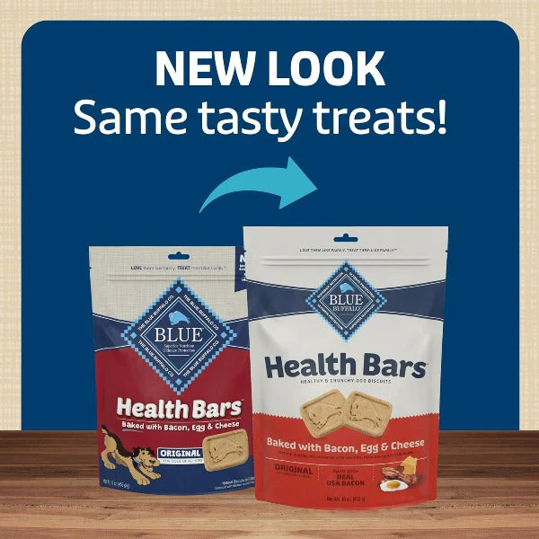 BLUE Health Bars Natural Crunchy Dog Treats Biscuits; Bacon, Egg & Cheese - Image 2