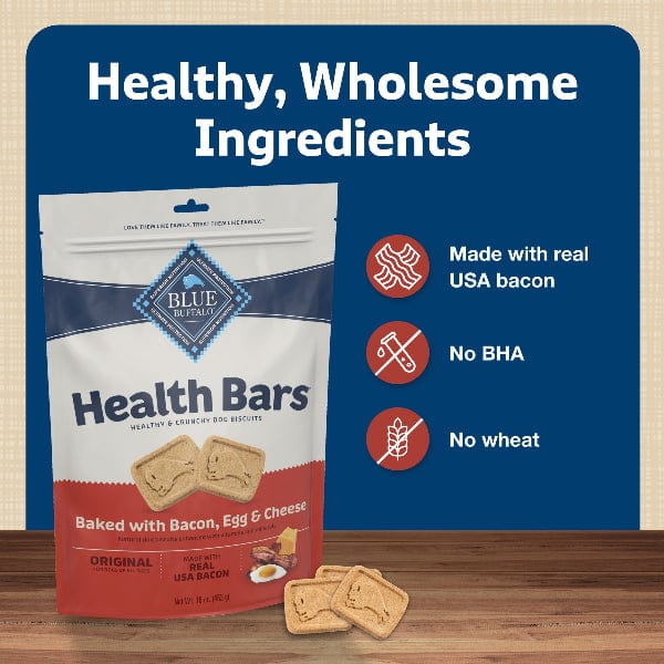 BLUE Health Bars Natural Crunchy Dog Treats Biscuits; Bacon, Egg & Cheese - Image 5