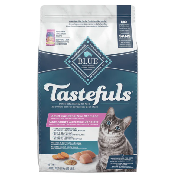 BLUE Tastefuls Sensitive Stomach Chicken & Brown Rice Recipe Dry Cat Food - Image 8