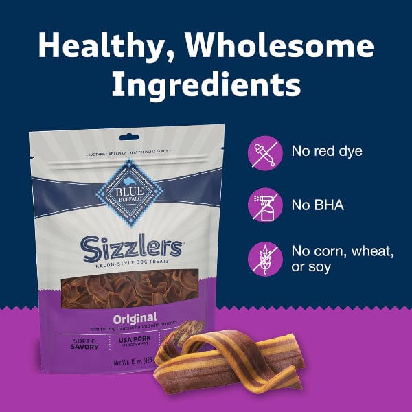 BLUE Sizzlers Natural Pork Bacon-Style Dog Treats - Image 5