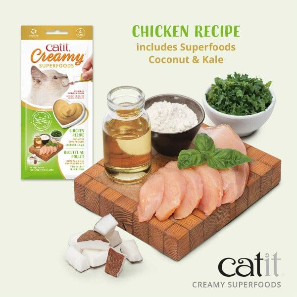Catit Creamy Superfood Chicken Recipe with Coconut and Kale Cat Treats - Image 2