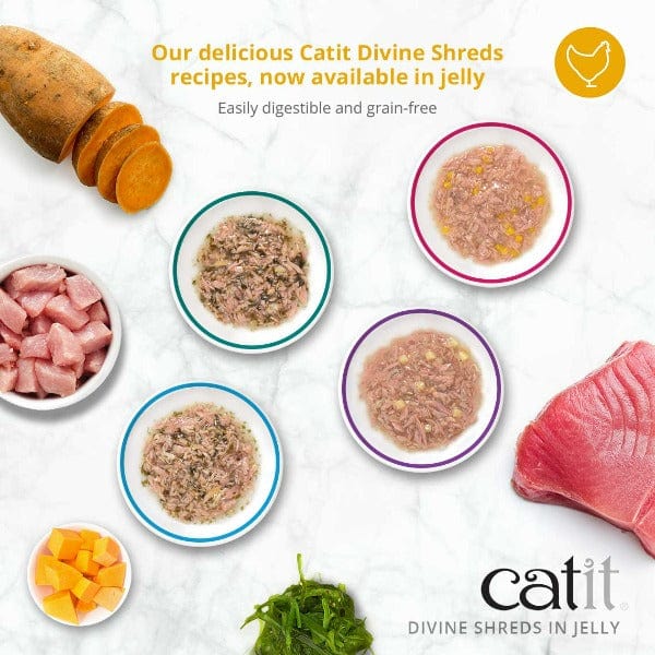Catit Divine Shreds Tuna with Chicken & Wakame in Jelly Canned Cat Food Topper 4-Pack - Image 4