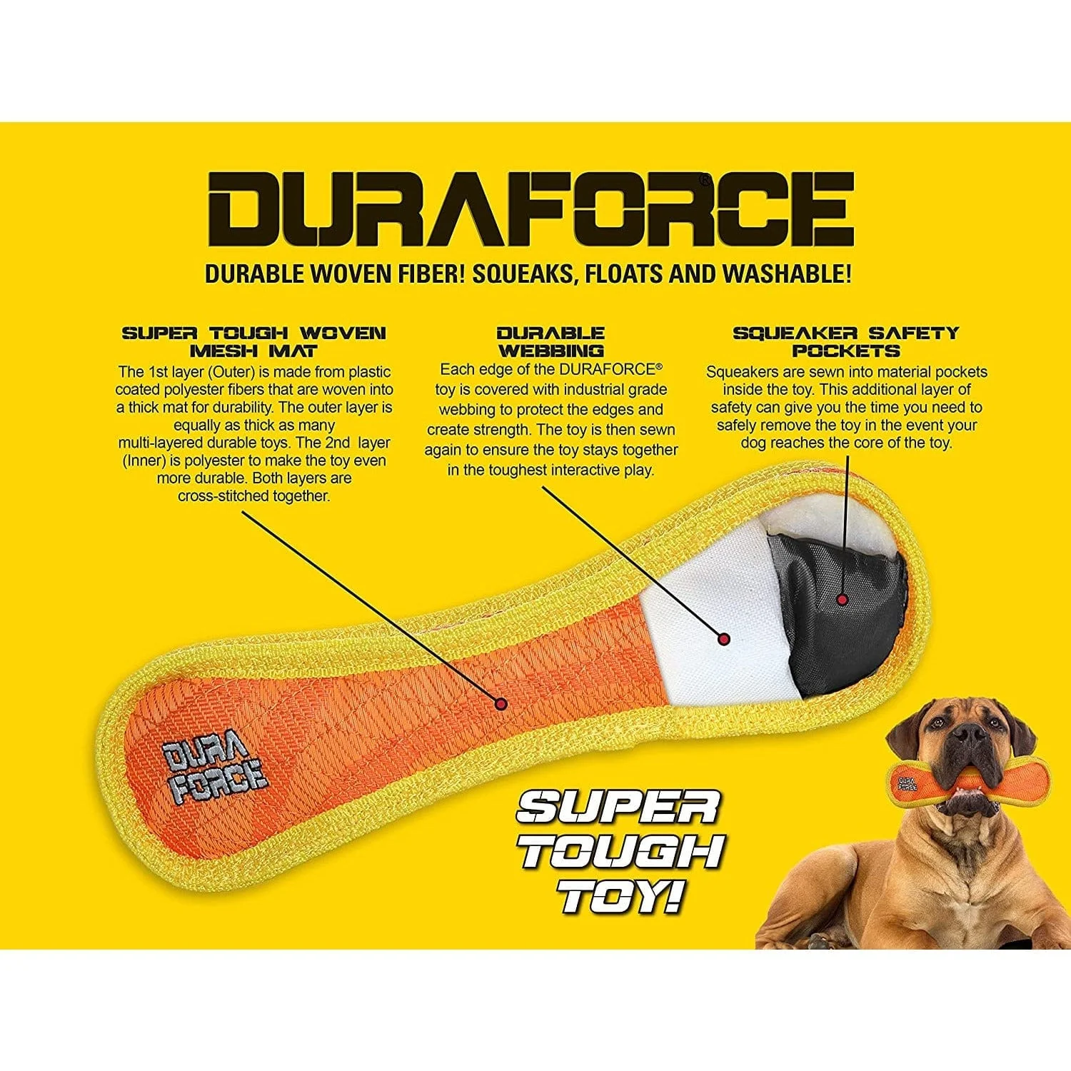 Tuffy DuraForce Blue Duck Plush Dog Toy - Image 5