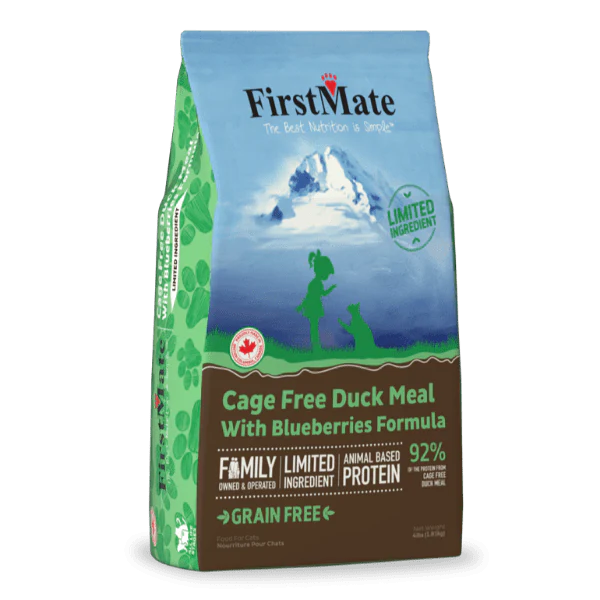 FirstMate LID Duck Meal & Blueberries Formula Dry Cat Food, 3.96lb