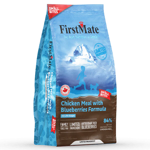 FirstMate LID Chicken Meal with Blueberries Formula Small Bites Dry Dog Food, 4lb