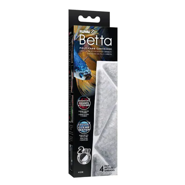 Fluval Betta Poly-Carb Cartridge, 4-Pack