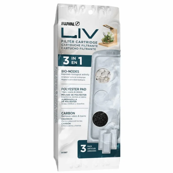 Fluval Liv Poly-Carb Filter Cartridge, 3-Pack