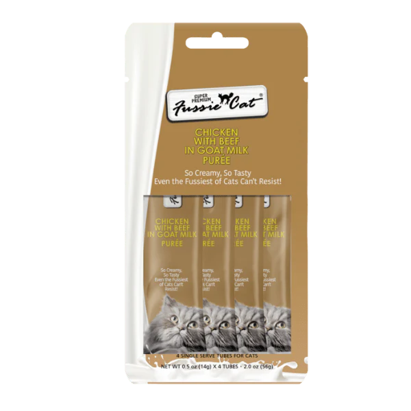Fussie Cat Chicken with Beef in Goat Milk Purée Cat Treats