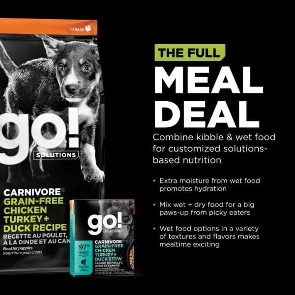 Go! Solutions Carnivore Grain-Free Chicken, Turkey & Duck Recipe Dry Puppy Food, 12lb - Image 4