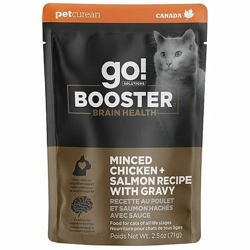 Go! Solutions Booster Brain Health Minced Chicken + Salmon with Gravy Wet Cat Food - Image 4