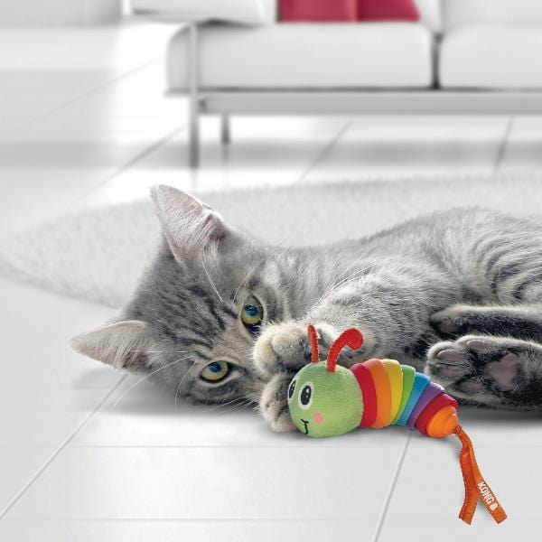 KONG Bat-A-Bout Clackz Caterpillar Cat Toy - Image 2