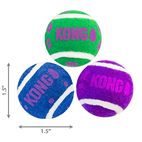 KONG Cat Active Tennis Balls with Bells Cat Toy - Image 3