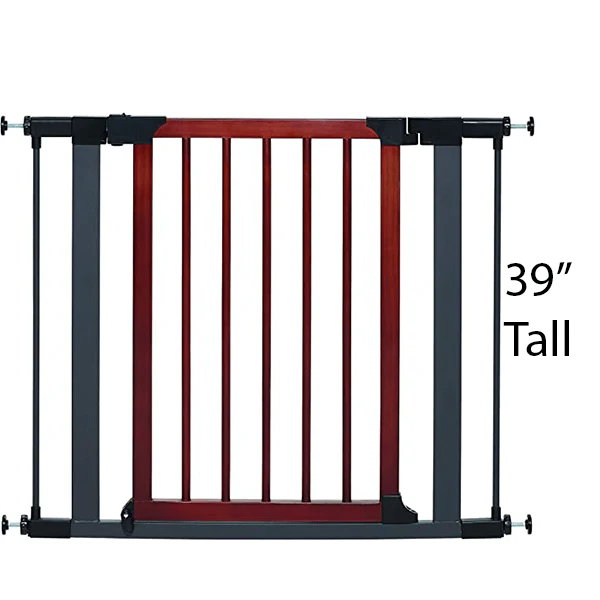 MidWest Steel Pet Gate with Graphite Frame and Wood Door - Image 6
