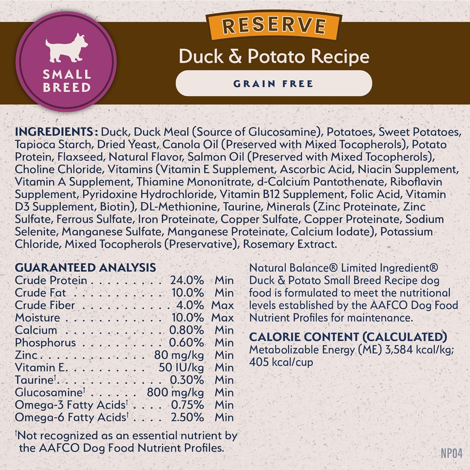 Natural Balance Reserve Grain Free Duck & Potato Small Breed Recipe Dry Dog Food - Image 7