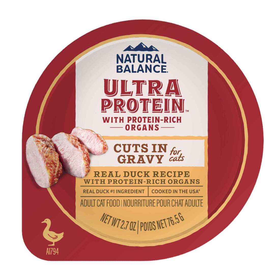Natural Balance Ultra Protein Real Duck Recipe With Protein-Rich Organs Cuts in Gravy Cat Food