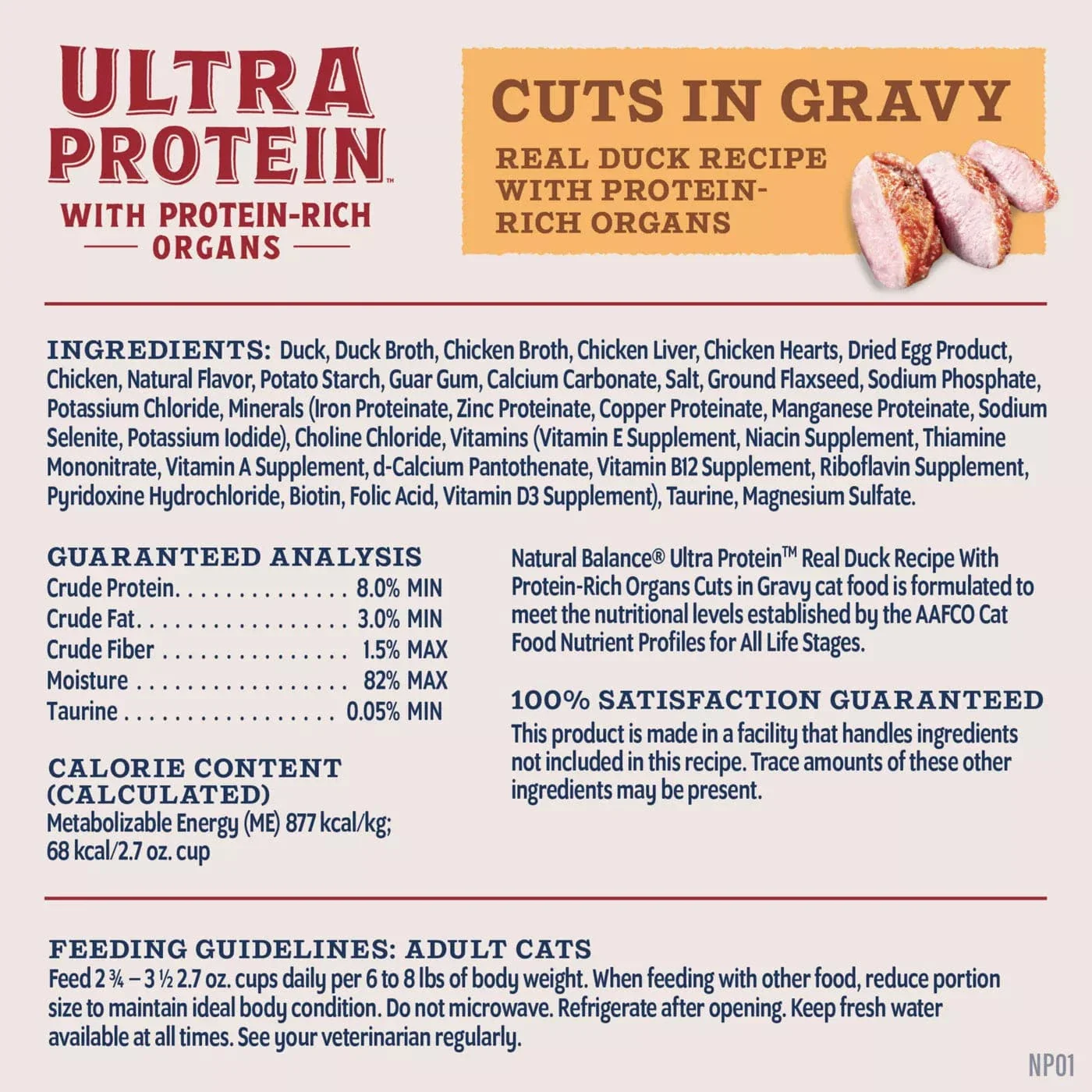 Natural Balance Ultra Protein Real Duck Recipe With Protein-Rich Organs Cuts in Gravy Cat Food - Image 5