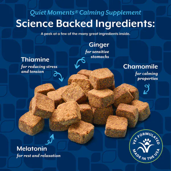 NaturVet Quiet Moments Calming Aid Plus Melatonin Soft Chews For Dogs - Image 4
