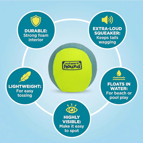 Outward Hound FlyFetch Squeak Ball Dog Toy - Image 2