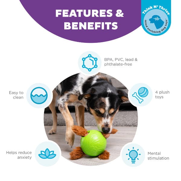 Outward Hound Snuffle N' Treat Ball Holiday Puzzle Dog Toy - Image 2