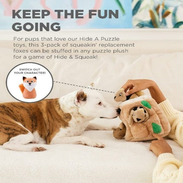 Outward Hound Squeakin' Squirrels Plush Dog Toys; 3 Pack - Image 2