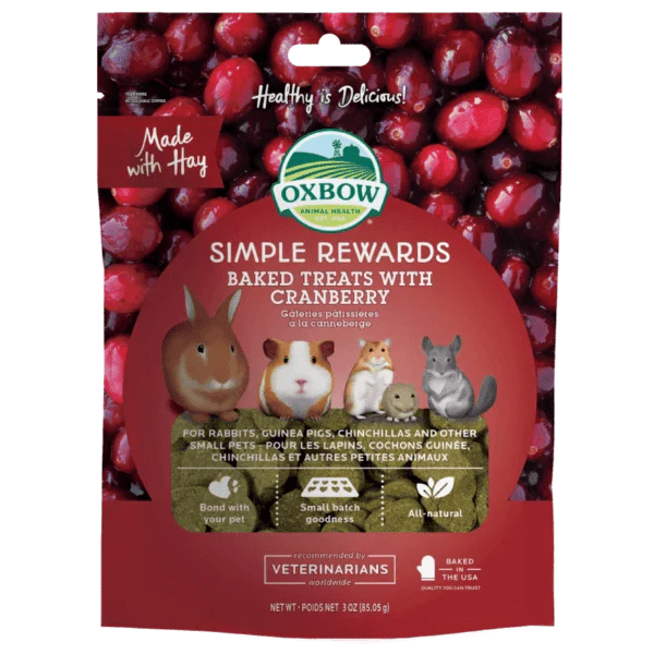 Oxbow Simple Rewards Baked Treats with Cranberry