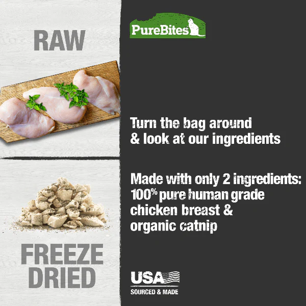 PureBites Freeze Dried Chicken Breast & Catnip Cat Treat, 37g - Image 2