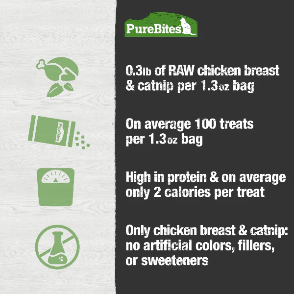 PureBites Freeze Dried Chicken Breast & Catnip Cat Treat, 37g - Image 4