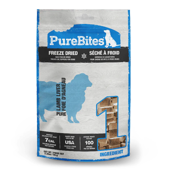 PureBites Freeze Dried Lamb Liver Dog Treats, 95g
