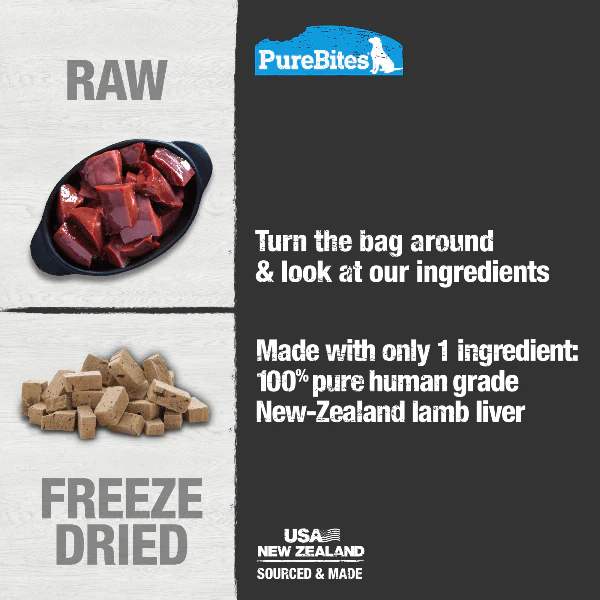 PureBites Freeze Dried Lamb Liver Dog Treats, 95g - Image 3