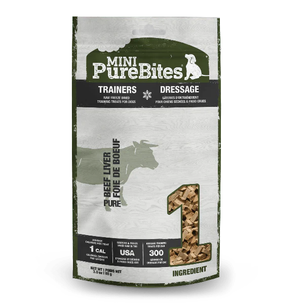 PureBites Freeze Dried Mini Training Beef Liver Dog Treats, 85g