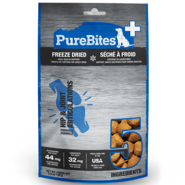 PureBites+ Hip & Joint Freeze Dried Dog Treats, 85g