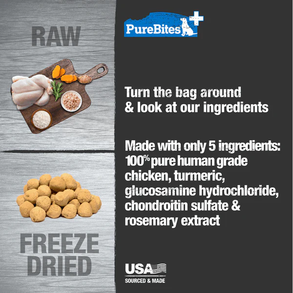 PureBites+ Hip & Joint Freeze Dried Dog Treats, 85g - Image 2