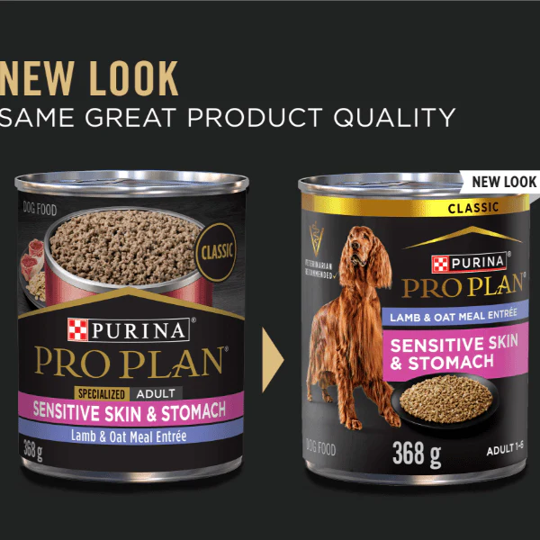 Purina Pro Plan Sensitive Skin & Stomach; Lamb & Oat Meal Entree Canned Dog Food - Image 2