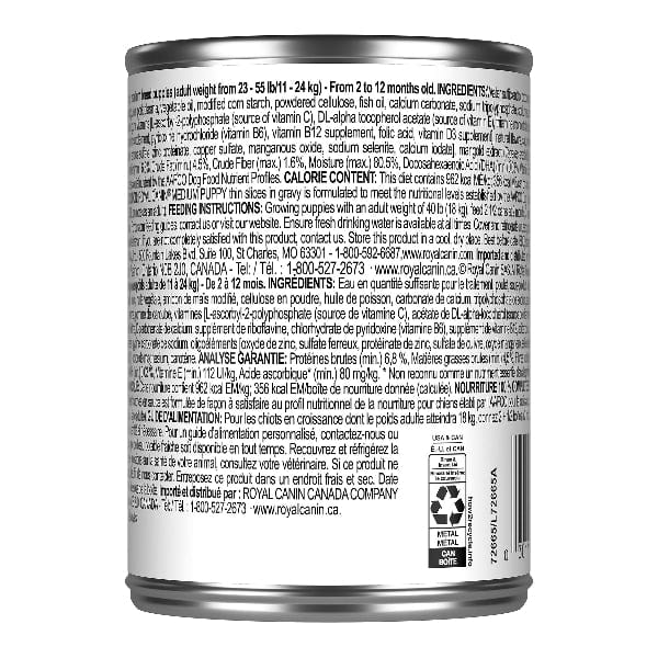 Royal Canin Medium Puppy Thin Slices in Gravy Canned Dog Food, 370g - Image 4