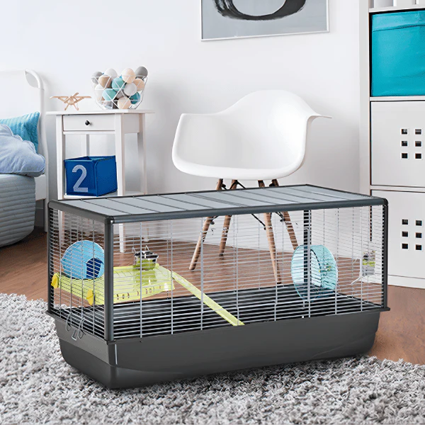 Savic Hamster Plaza 100 | Flat Pack Small Animal Cage – Silver - Image 3