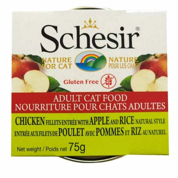 Schesir Chicken Fillets Entrée with Apple & Rice Natural Style Adult Wet Cat Food