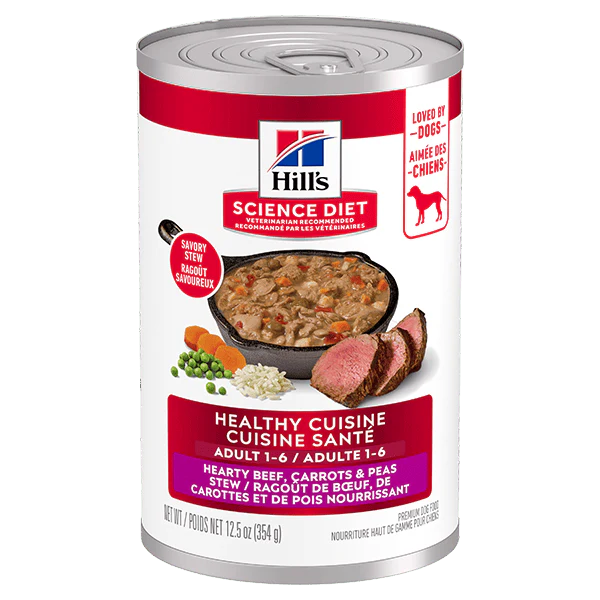 Science Diet Healthy Cuisine Braised Beef, Carrots & Peas Stew Adult Canned Dog Food, 12.5oz - Image 5