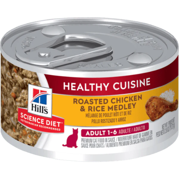 Science Diet Healthy Cuisine Roasted Chicken & Rice Medley Adult Canned Cat Food, 2.8oz
