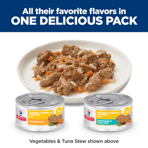 Science Diet Adult Urinary Hairball Control Savory Stew Canned Cat Food Variety Pack - Image 3