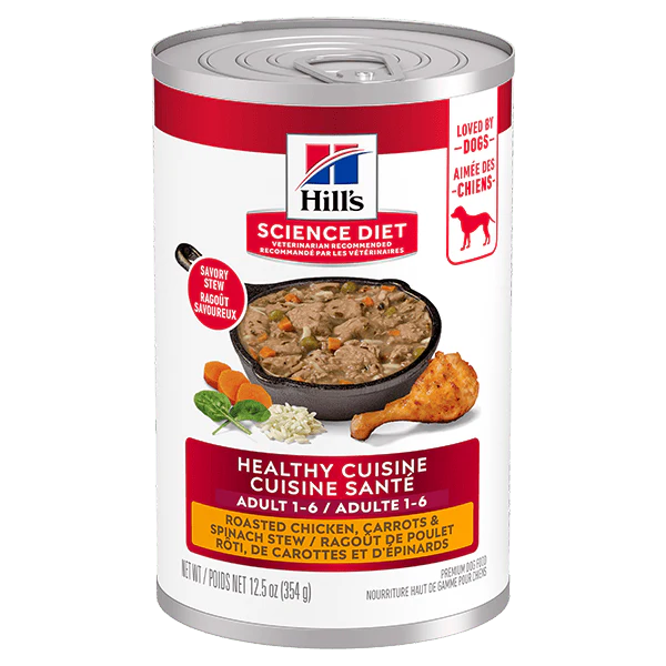 Science Diet Healthy Cuisine Roasted Chicken, Carrots & Spinach Stew Adult Canned Dog Food, 12.5oz - Image 5