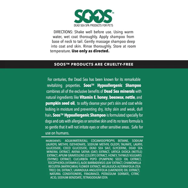 Soos Pets Natural Hypoallergenic Shampoo - Image 4