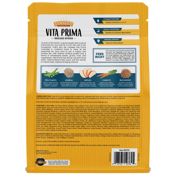 Sunseed Vita Prima Cockatiel & Lovebird Food - Image 3