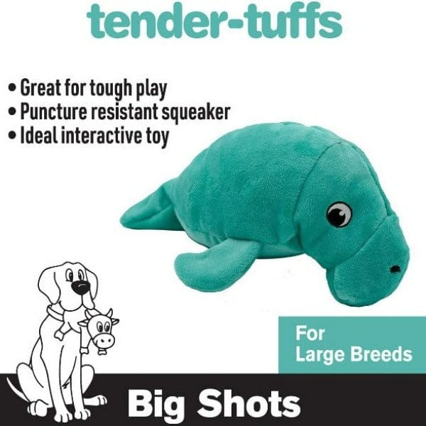 tender-tuffs Big Shots Manatee Plush Dog Toy - Image 2