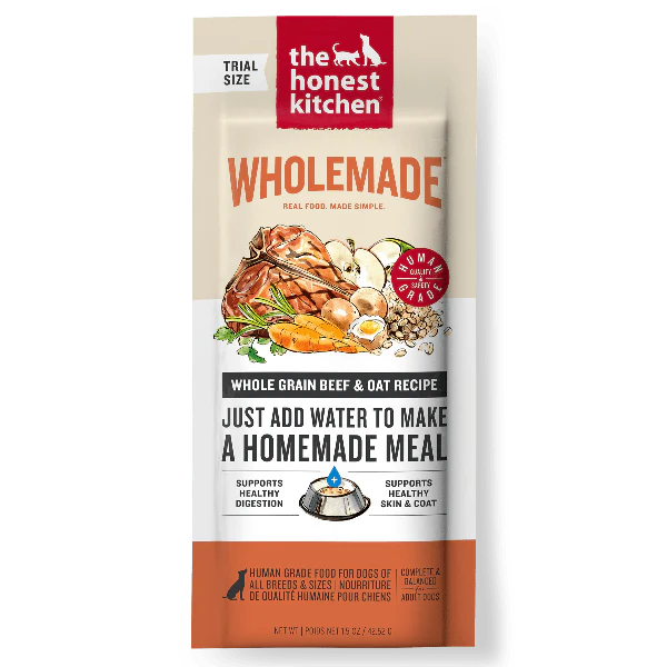 The Honest Kitchen WholeMade | Whole Grain Beef Recipe Dehydrated Dog Food