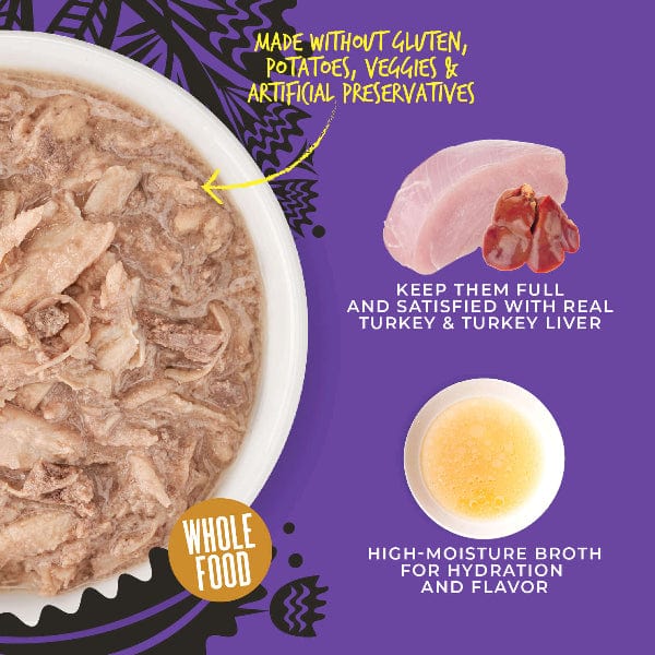 Tiki Cat After Dark | Shreds Turkey & Turkey Liver Recipe Canned Cat Food, 3oz - Image 3