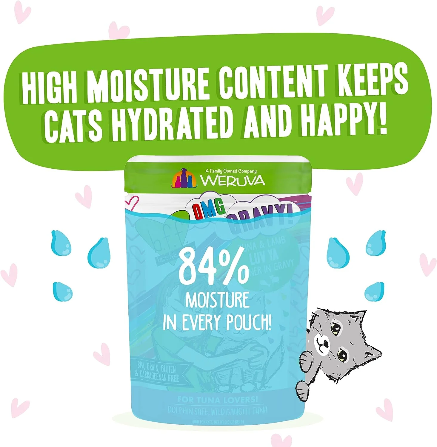 B.F.F. Luv Ya Tuna & Lamb Dinner in Gravy Pouch Cat Food - Image 3